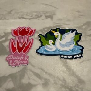Dutch Mom Swan & Tulip Sticker Set - Pink & White Mother’s Day